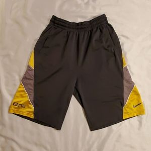 Nike Elite Mens y Dry Fit shorts Gray/Gold